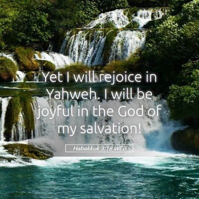 Picture 05 - Habakkuk 3:18 WEB - Yet I will rejoice in Yahweh. I will be joyful in - Bible Verse Picture