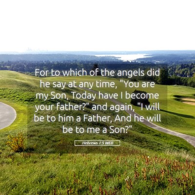 Picture 05 - Hebrews 1:5 WEB - For to which of the angels did he say at any - Bible Verse Picture