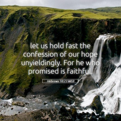 Picture 05 - Hebrews 10:23 WEB - let us hold fast the confession of our hope - Bible Verse Picture
