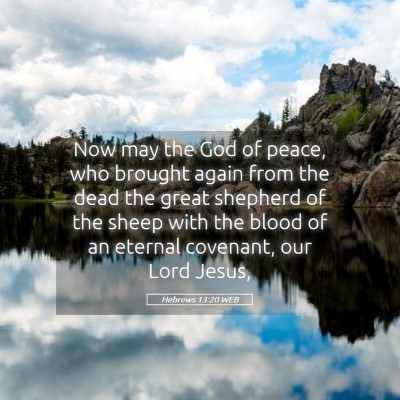 Picture 05 - Hebrews 13:20 WEB - Now may the God of peace, who brought again from - Bible Verse Picture