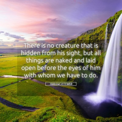 Picture 05 - Hebrews 4:13 WEB - There is no creature that is hidden from his - Bible Verse Picture