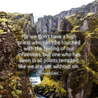 Picture 05 - Hebrews 4:15 WEB - For we don't have a high priest who can't be - Bible Verse Picture