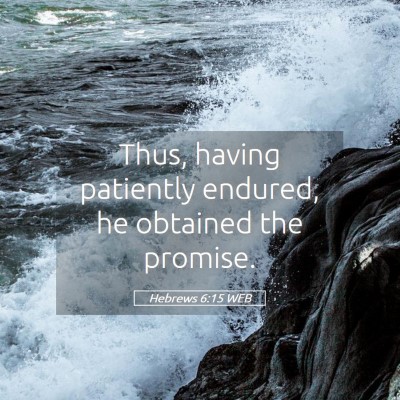 Picture 05 - Hebrews 6:15 WEB - Thus, having patiently endured, he obtained the - Bible Verse Picture