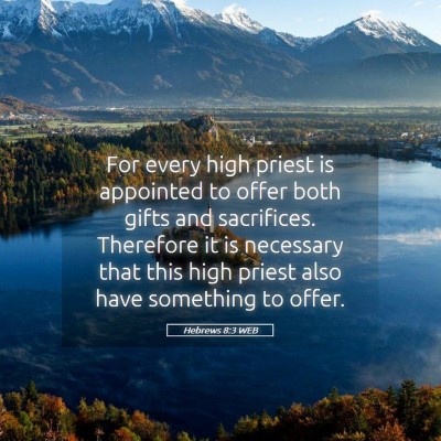 Picture 05 - Hebrews 8:3 WEB - For every high priest is appointed to offer both - Bible Verse Picture