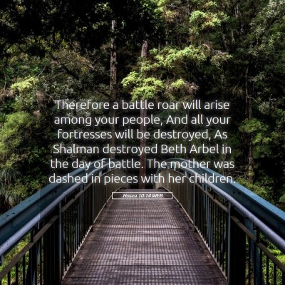 Picture 05 - Hosea 10:14 WEB - Therefore a battle roar will arise among your - Bible Verse Picture