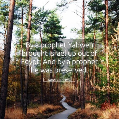 Picture 05 - Hosea 12:13 WEB - By a prophet Yahweh brought Israel up out of - Bible Verse Picture