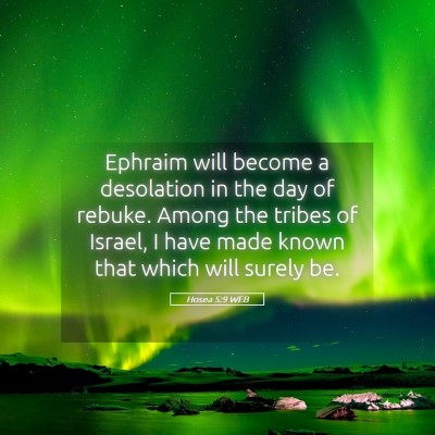 Picture 05 - Hosea 5:9 WEB - Ephraim will become a desolation in the day of - Bible Verse Picture