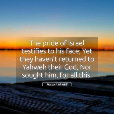 Picture 05 - Hosea 7:10 WEB - The pride of Israel testifies to his face; Yet - Bible Verse Picture
