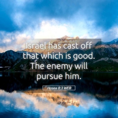 Picture 05 - Hosea 8:3 WEB - Israel has cast off that which is good. The enemy - Bible Verse Picture