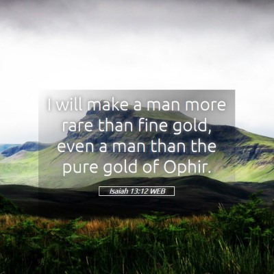Picture 05 - Isaiah 13:12 WEB - I will make a man more rare than fine gold, even - Bible Verse Picture