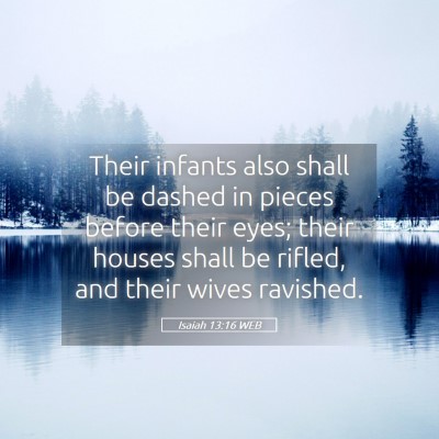 Picture 05 - Isaiah 13:16 WEB - Their infants also shall be dashed in pieces - Bible Verse Picture
