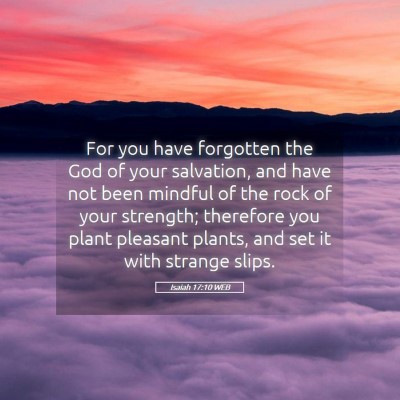 Picture 05 - Isaiah 17:10 WEB - For you have forgotten the God of your salvation, - Bible Verse Picture