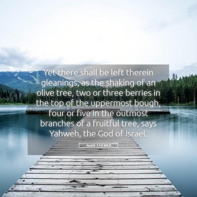Picture 05 - Isaiah 17:6 WEB - Yet there shall be left therein gleanings, as the - Bible Verse Picture