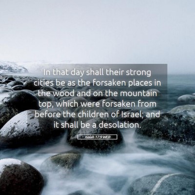 Picture 05 - Isaiah 17:9 WEB - In that day shall their strong cities be as the - Bible Verse Picture