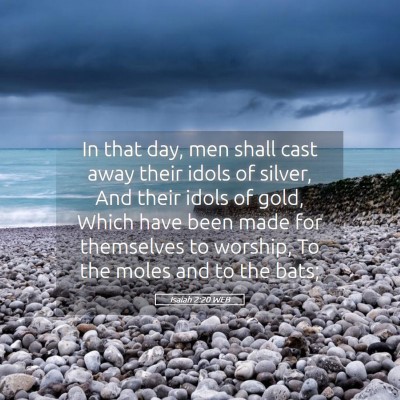 Picture 05 - Isaiah 2:20 WEB - In that day, men shall cast away their idols of - Bible Verse Picture