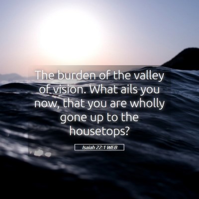 Picture 05 - Isaiah 22:1 WEB - The burden of the valley of vision. What ails you - Bible Verse Picture