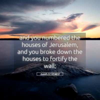 Picture 05 - Isaiah 22:10 WEB - and you numbered the houses of Jerusalem, and you - Bible Verse Picture