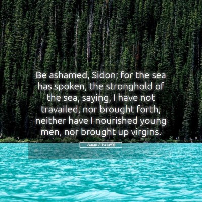 Picture 05 - Isaiah 23:4 WEB - Be ashamed, Sidon; for the sea has spoken, the - Bible Verse Picture