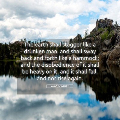 Picture 05 - Isaiah 24:20 WEB - The earth shall stagger like a drunken man, and - Bible Verse Picture