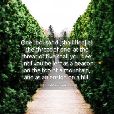 Picture 05 - Isaiah 30:17 WEB - One thousand [shall flee] at the threat of one; - Bible Verse Picture