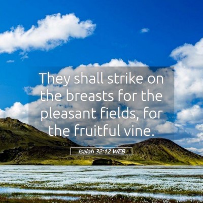 Picture 05 - Isaiah 32:12 WEB - They shall strike on the breasts for the pleasant - Bible Verse Picture