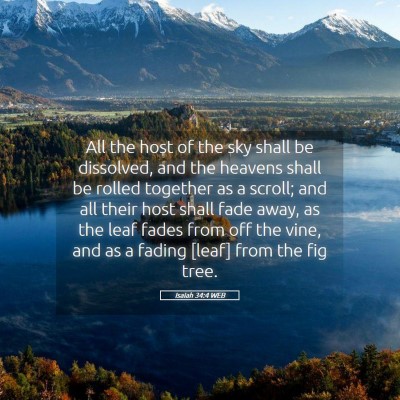 Picture 05 - Isaiah 34:4 WEB - All the host of the sky shall be dissolved, and - Bible Verse Picture