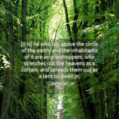 Picture 05 - Isaiah 40:22 WEB - [It is] he who sits above the circle of the - Bible Verse Picture
