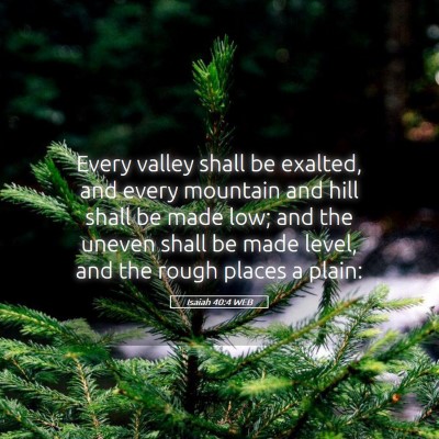 Picture 05 - Isaiah 40:4 WEB - Every valley shall be exalted, and every mountain - Bible Verse Picture