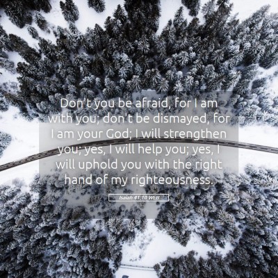 Picture 05 - Isaiah 41:10 WEB - Don't you be afraid, for I am with you; don't be - Bible Verse Picture