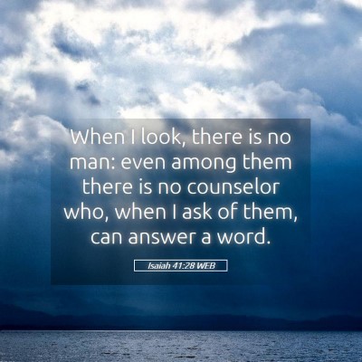 Picture 05 - Isaiah 41:28 WEB - When I look, there is no man: even among them - Bible Verse Picture