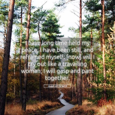Picture 05 - Isaiah 42:14 WEB - I have long time held my peace; I have been - Bible Verse Picture