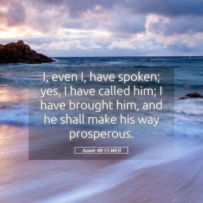 Picture 05 - Isaiah 48:15 WEB - I, even I, have spoken; yes, I have called him; I - Bible Verse Picture