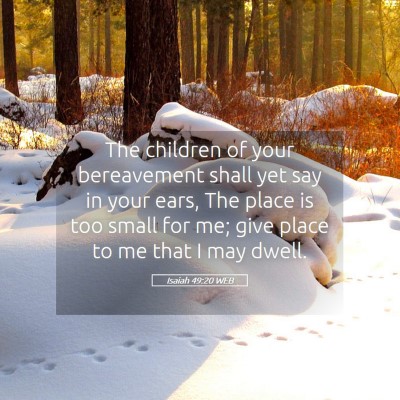 Picture 05 - Isaiah 49:20 WEB - The children of your bereavement shall yet say in - Bible Verse Picture