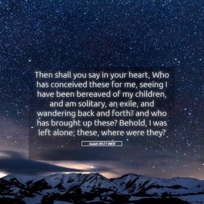 Picture 05 - Isaiah 49:21 WEB - Then shall you say in your heart, Who has - Bible Verse Picture