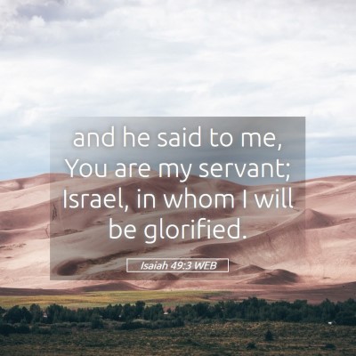 Picture 05 - Isaiah 49:3 WEB - and he said to me, You are my servant; Israel, in - Bible Verse Picture