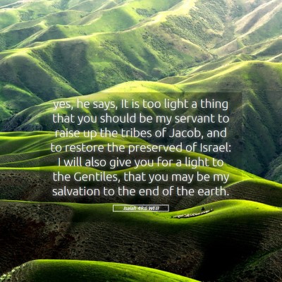Picture 05 - Isaiah 49:6 WEB - yes, he says, It is too light a thing that you - Bible Verse Picture