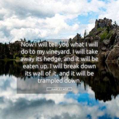 Picture 05 - Isaiah 5:5 WEB - Now I will tell you what I will do to my - Bible Verse Picture