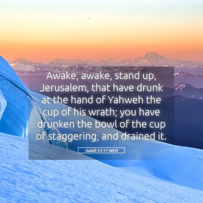 Picture 05 - Isaiah 51:17 WEB - Awake, awake, stand up, Jerusalem, that have - Bible Verse Picture