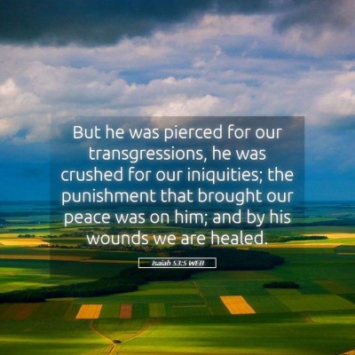 Picture 05 - Isaiah 53:5 WEB - But he was pierced for our transgressions, he was - Bible Verse Picture