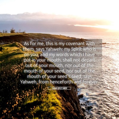 Picture 05 - Isaiah 59:21 WEB - As for me, this is my covenant with them, says - Bible Verse Picture