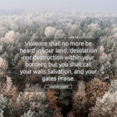 Picture 05 - Isaiah 60:18 WEB - Violence shall no more be heard in your land, - Bible Verse Picture