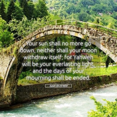 Picture 05 - Isaiah 60:20 WEB - Your sun shall no more go down, neither shall - Bible Verse Picture