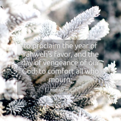 Picture 05 - Isaiah 61:2 WEB - to proclaim the year of Yahweh's favor, and the - Bible Verse Picture