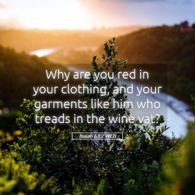Picture 05 - Isaiah 63:2 WEB - Why are you red in your clothing, and your - Bible Verse Picture
