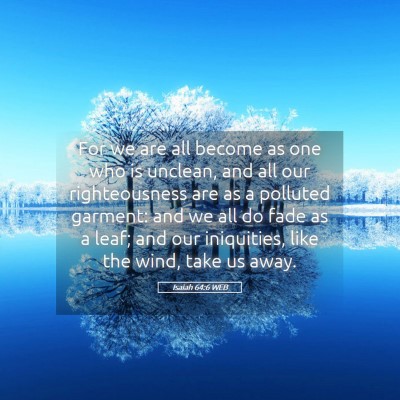 Picture 05 - Isaiah 64:6 WEB - For we are all become as one who is unclean, and - Bible Verse Picture
