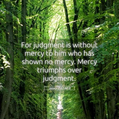 Picture 05 - James 2:13 WEB - For judgment is without mercy to him who has - Bible Verse Picture