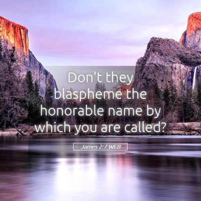 Picture 05 - James 2:7 WEB - Don't they blaspheme the honorable name by which - Bible Verse Picture