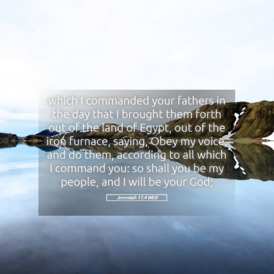 Picture 05 - Jeremiah 11:4 WEB - which I commanded your fathers in the day that I - Bible Verse Picture