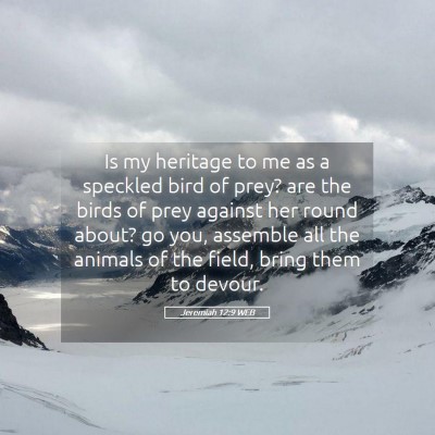 Picture 05 - Jeremiah 12:9 WEB - Is my heritage to me as a speckled bird of prey? - Bible Verse Picture