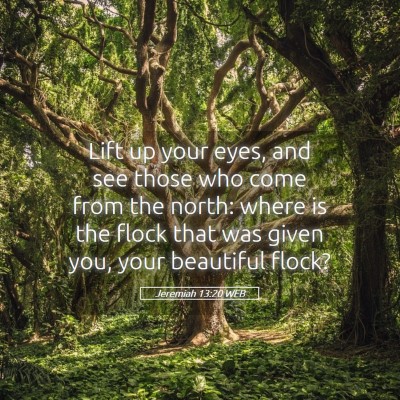 Picture 05 - Jeremiah 13:20 WEB - Lift up your eyes, and see those who come from - Bible Verse Picture